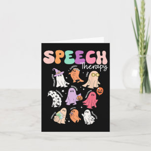 Retro Slp Ghost Halloween Speech Therapie Herbst F Karte