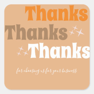 Retro Small Business Stars Groovy Danke Quadratischer Aufkleber