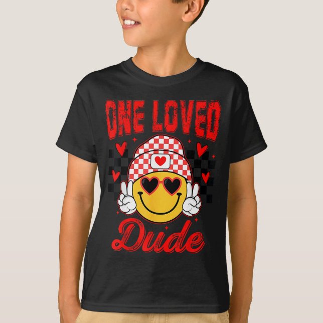 Retro Smile Face One Loved Dude Valentines Day Men T-Shirt (Vorderseite)