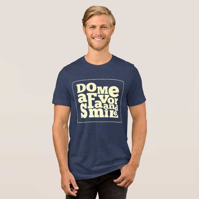 Retro Smile Quote Tri-Blend-Shirt Tri-Blend Shirt (Vorderseite voll)