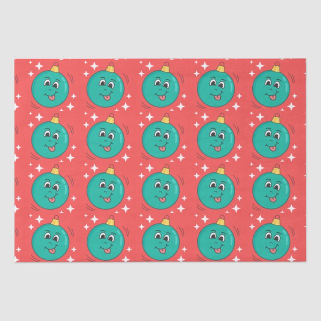 Retro Smiley Cartoon Seidenpapier (Vorderseite)