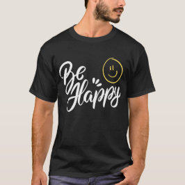 Retro Smiley Daisy - Just Be Happy Flower Power  T-Shirt