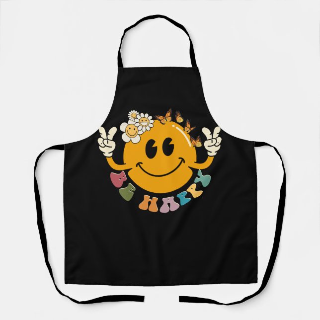 Retro Smiley Smile Face sein glückliches Gesicht t Schürze (Vorderseite)