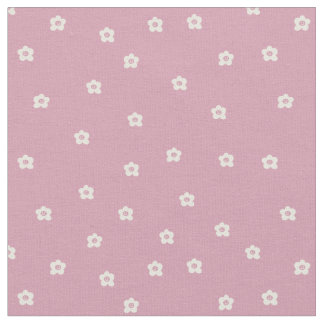  Retro Smiling Flower Pattern in Cream and Rosa Stoff