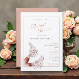 Retro Sneaker Peach Hochzeit Brautparty Einladung