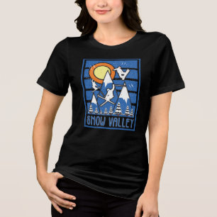 Retro Snow Valley Ski Sunset House Tri-Blend Shirt