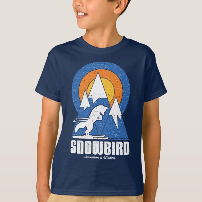 Retro Snowbird Ski White Fox T - Shirt (Vorderseite)