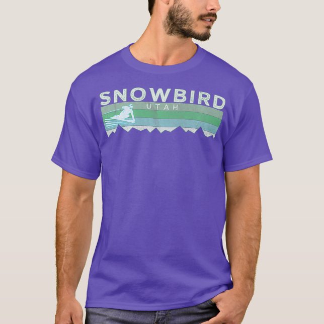 Retro Snowbird Utah Skilanglauf Premium T-Shirt (Vorderseite)