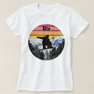 Retro Snowboard Alta Bergbahnen T-Shirt
