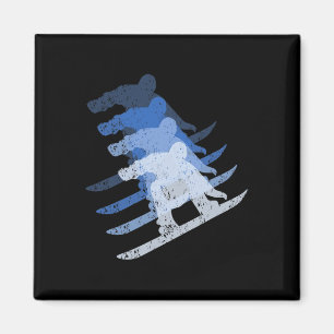 Retro-Snowboard-Geschenk Snowboarder T-Shirt Vinta Magnet