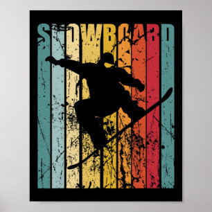 Retro Snowboard Snowboarden Skiurlaub Snowboar Poster