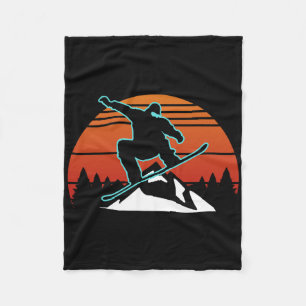 Retro Snowboard Snowboarder Gaben Wintersport Sn Fleecedecke