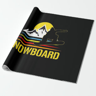 Retro-Snowboard Vintag Geschenkpapier
