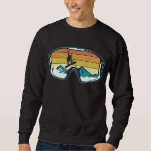 Retro Snowboarden Freestyle Jump Snow Mountain Sweatshirt