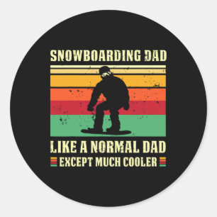 Retro Snowboarden Vater Vintag Snowboarder Papa Sn Runder Aufkleber