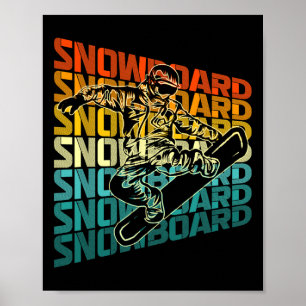 Retro Snowboarden Wintersport Vintag Design Sn Poster