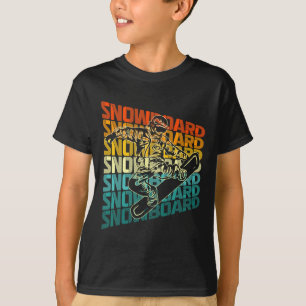 Retro-Snowboarden Wintersport Vintage-Design Schne T-Shirt