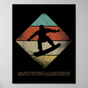 Retro Snowboarder in den 1960er Jahren im Stil der Poster
