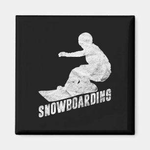 Retro Snowboarder Silhouette Snowboarder Magnet