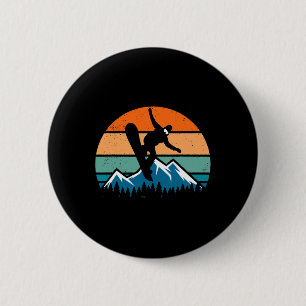Retro Snowboarder Snowboarder Männer Frauen Kinder Button