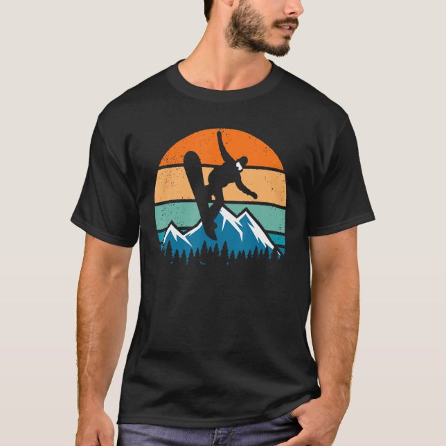 Retro Snowboarder Snowboarder T-Shirt (Vorderseite)