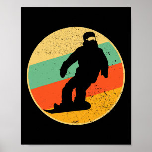 Retro Snowboarding Design Vintag Snowboarder 70er Poster