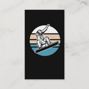 Retro Snowboarding Jump Wintersport Visitenkarte
