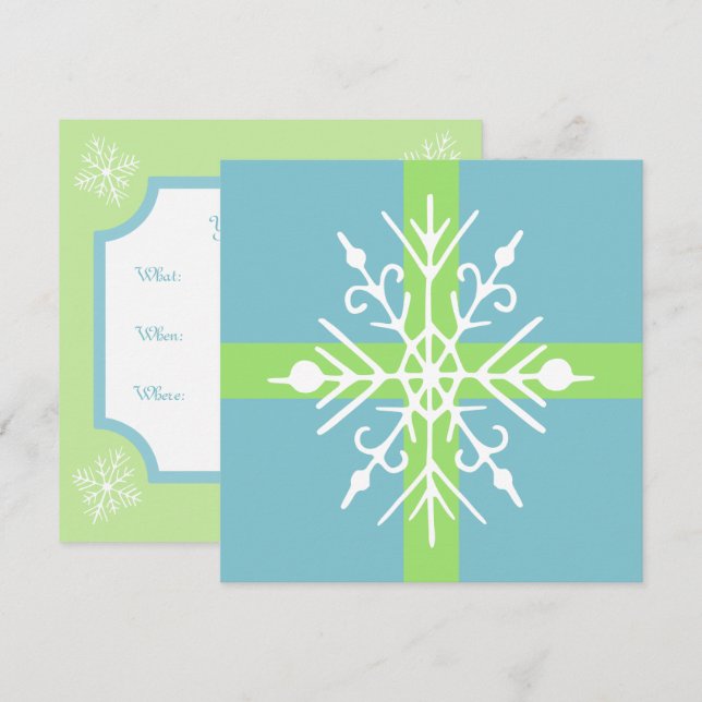 Retro Snowflake Einladungen (Vorne/Hinten)