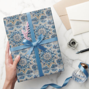 Retro Snowflake Kaleidoscope Quilt Geschenkpapier