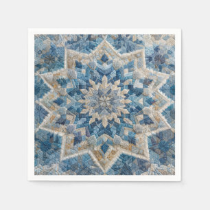 Retro Snowflake Kaleidoscope Quilt Serviette
