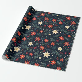 Retro Snowflake Rentier Weihnachtsgeschenk Wrap Geschenkpapier