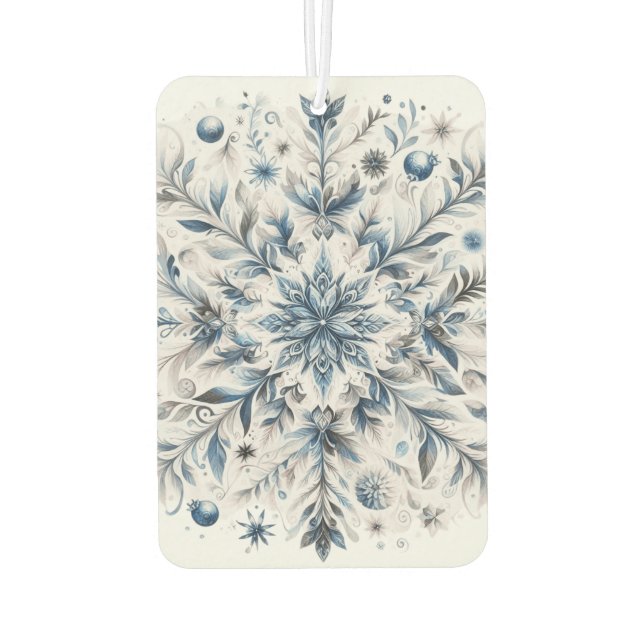 Retro Snowflake Wintermuster Autolufterfrischer (Rückseite)