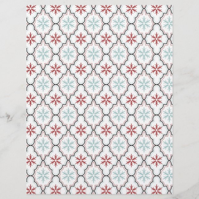 Retro Snowflakes Scrapbook Paper (Vorderseite)