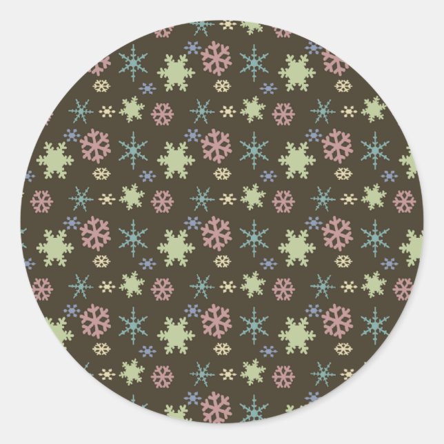 Retro Snowflakes Sticker (Vorderseite)