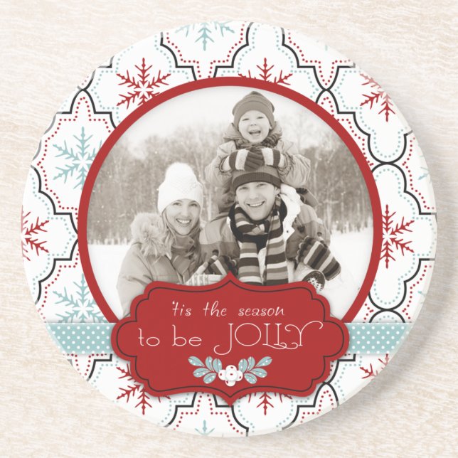 Retro Snowflakes Untersetzer (Vorne)