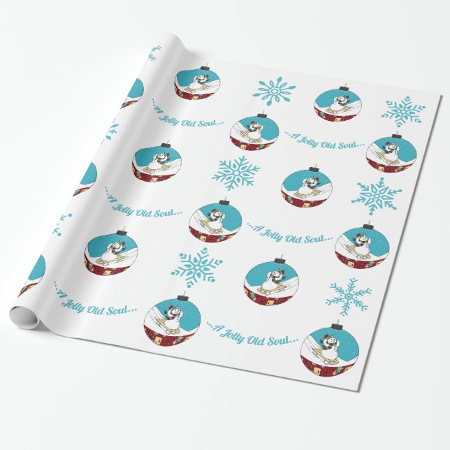 Retro - Snowman Geschenkpapier (Ungerollt)