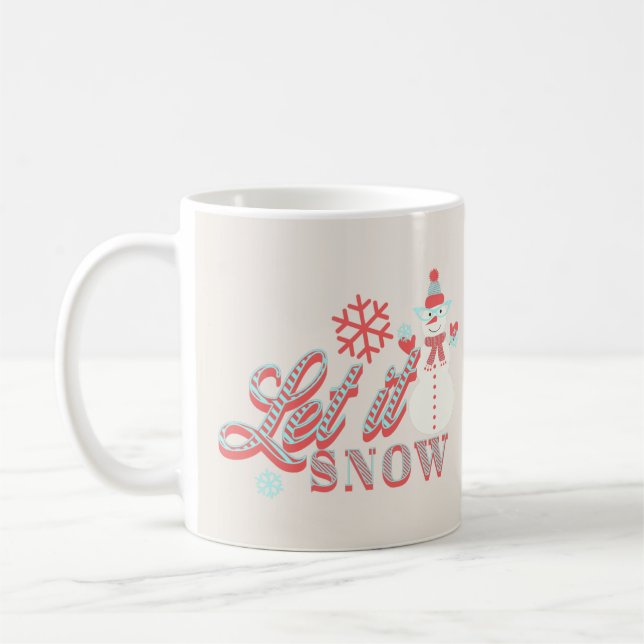 Retro Snowman Lass es Schnee Weihnachten Kaffee Ta Kaffeetasse (Links)
