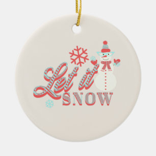 Retro Snowman Let it Snow Weihnachten Keramik Orna Ornament