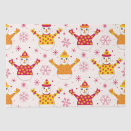 Retro Snowman mit Blume Pullover und Schneeflocken Seidenpapier