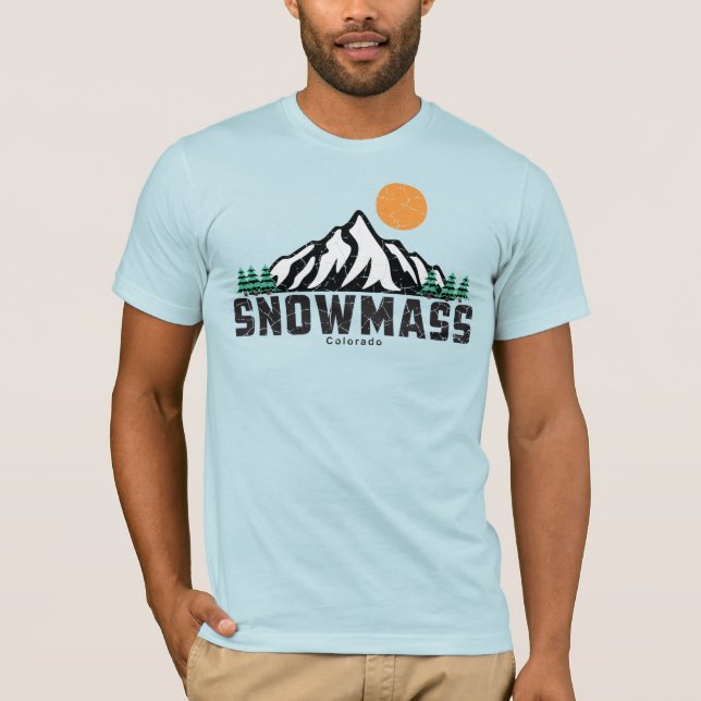 Retro Snowmasseschlitten Sunset T-Shirt (Vorderseite)