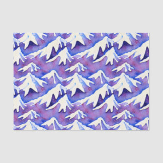 Retro Snowy Lila Mountains Seidenpapier