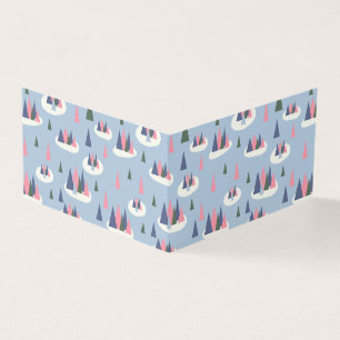 Retro Snowy Tree Holiday Geschenkkarte