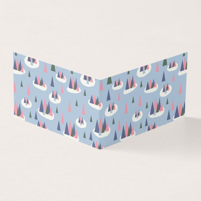 Retro Snowy Tree Holiday Geschenkkarte (Vorderseite)