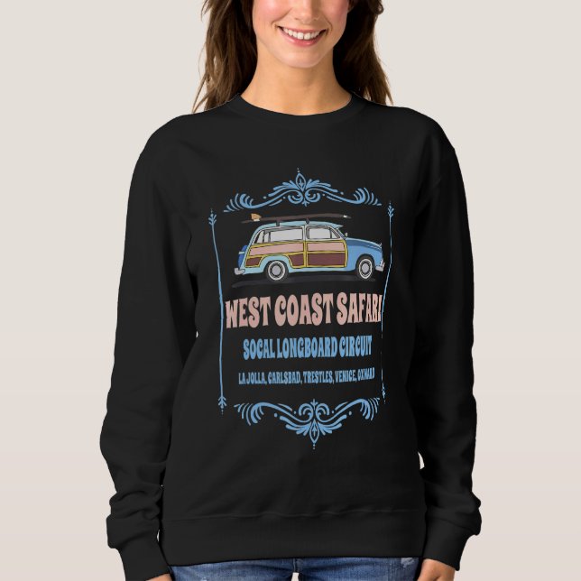 Retro SoCal Surfing West Coast Safari Long Board C Sweatshirt (Vorderseite)