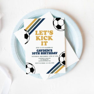 Retro Soccer Birthday Einladung