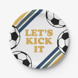Retro Soccer Birthday Pappteller