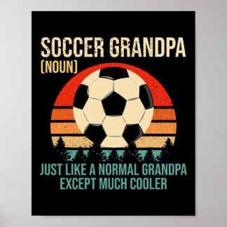 Retro Soccer Grandpa Definition Shirt Soccer Playe Poster