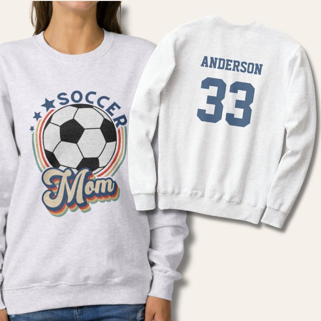 Retro Soccer Mama Personalisiert Soccer Sweatshirt (Vintage Soccer mom Sweater)