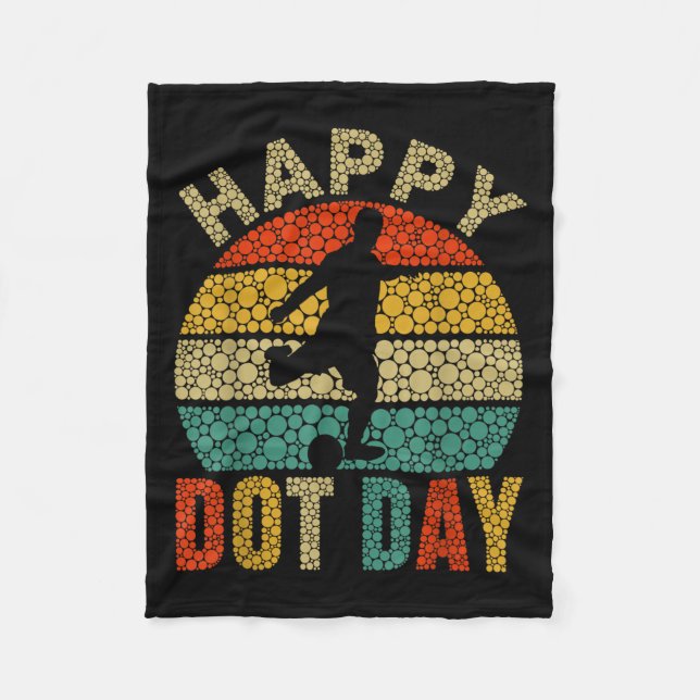 Retro Soccer Player Polka Dot Art Student Happy Do Fleecedecke (Vorderseite)
