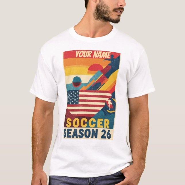 Retro Soccer Season 26 USA Abstract Graphic T-Shir T-Shirt (Vorderseite)